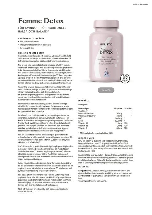 Holistic Femme Detox, 60 kapslar