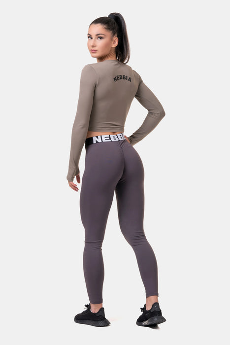 NEBBIA Squat HERO Scrunch Butt leggings/Träningstights, marron