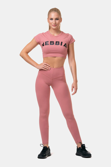 NEBBIA High Waist Mesh Tights/Träningstights, old rose