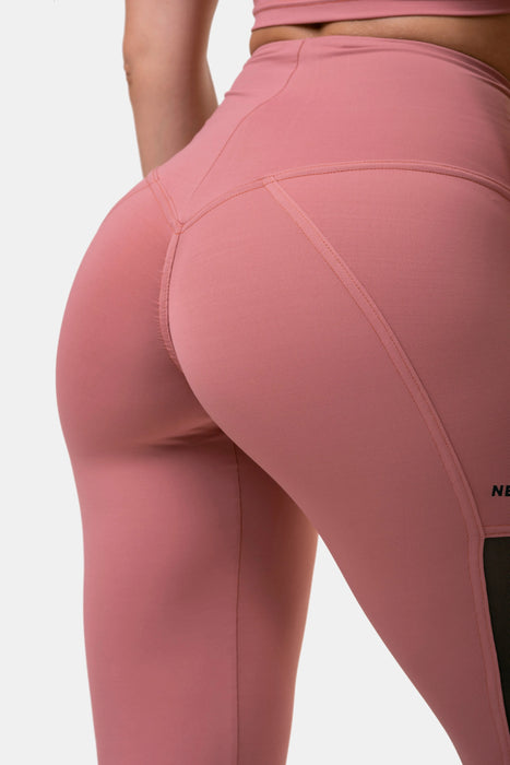 NEBBIA High Waist Mesh Tights/Träningstights, old rose