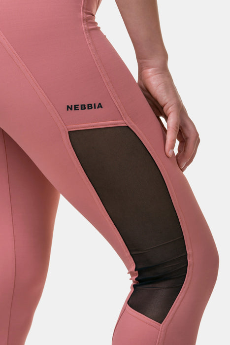 NEBBIA High Waist Mesh Tights/Träningstights, old rose