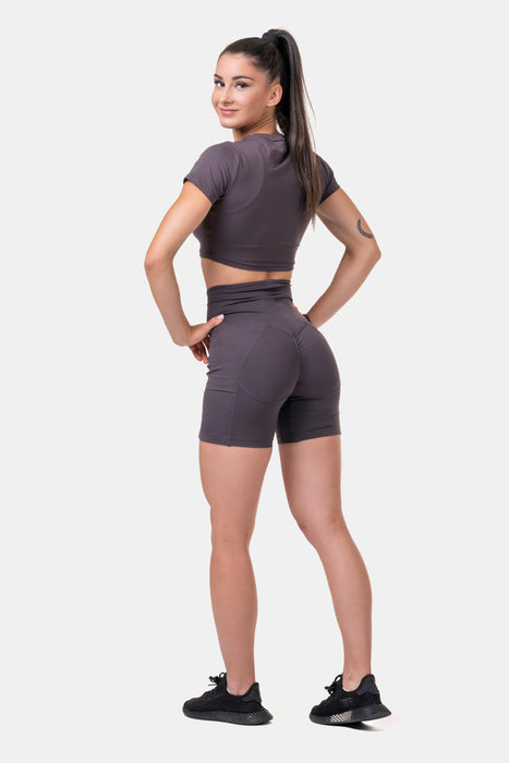 NEBBIA Fit Smart Biker Shorts/träningsshorts, marron