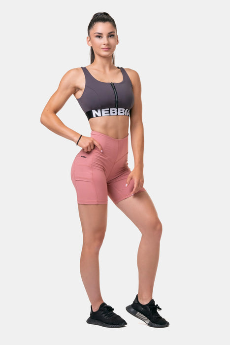NEBBIA Fit Smart Biker Shorts/träningsshorts, old rose