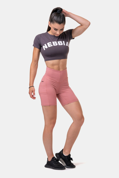 NEBBIA Sporty Crop Top/träningstopp, marron