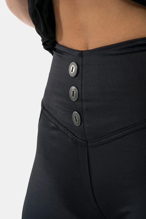 NEBBIA High Waist Glossy Look Bubble Butt Pants/Träningstights, vulcanic black