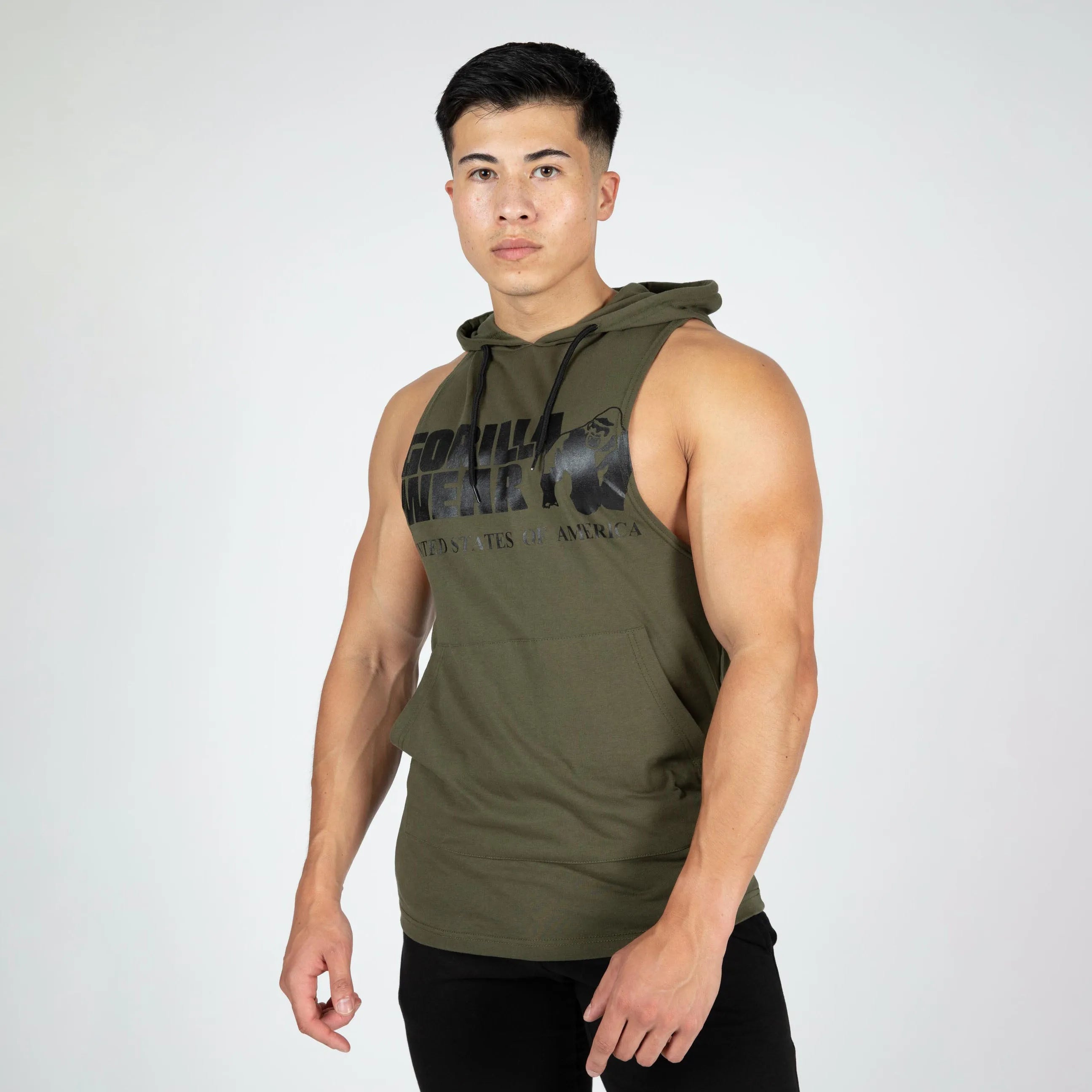 Gorilla Wear - Rogers Hooded Tank Top, army green