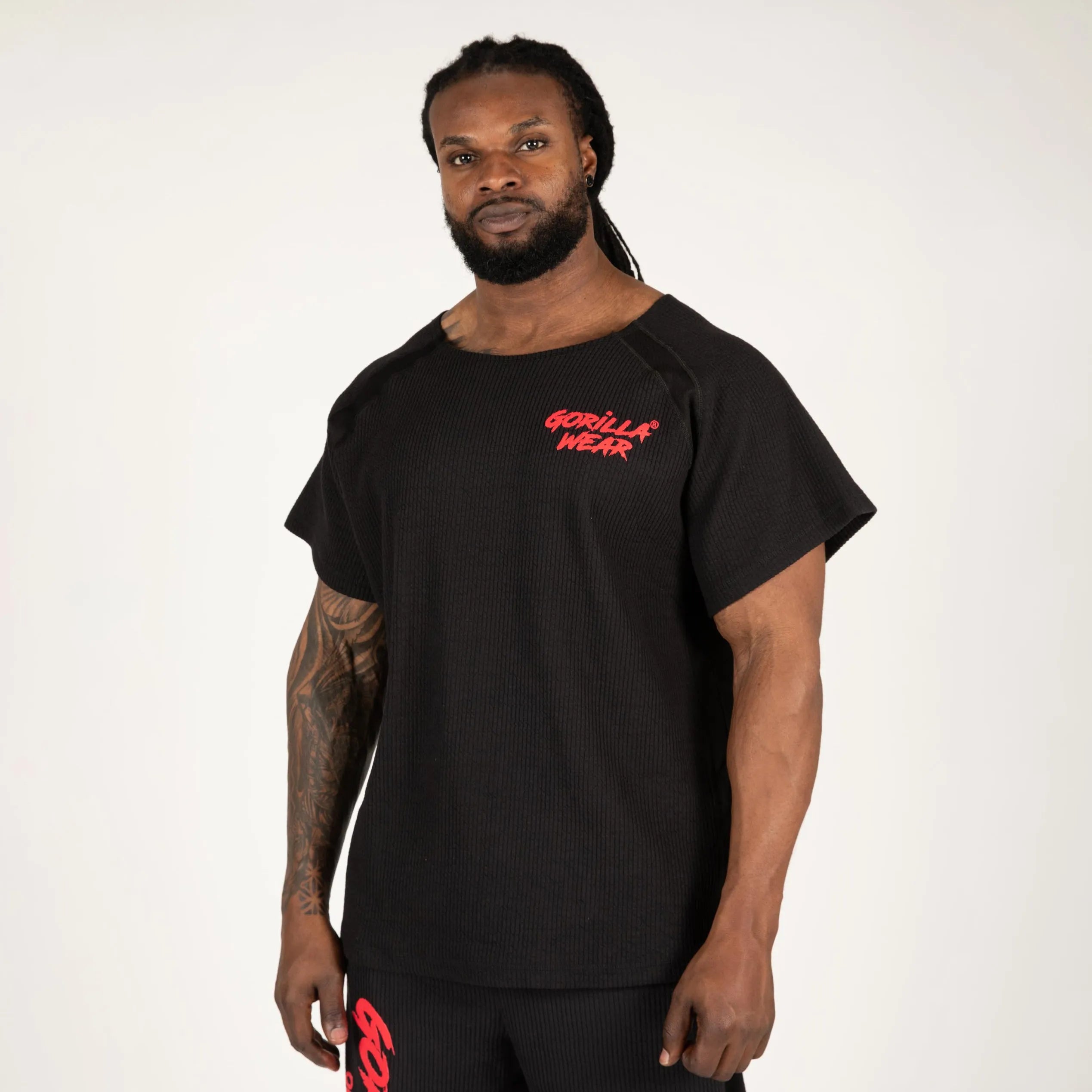 Gorilla Wear Augustine Old School Work Out Top T-shirt, black/red