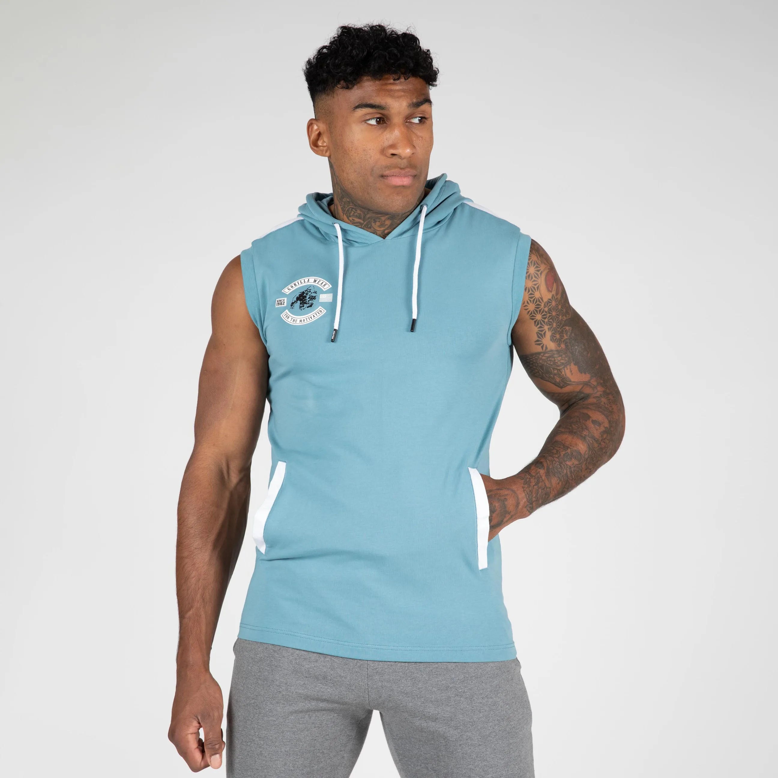 Gorilla Wear - Oswego S/L Hooded T-Shirt, blue