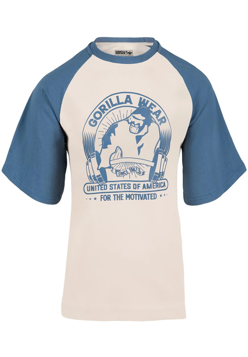 Gorilla Wear Logan Oversized T-Shirt, beige/blue