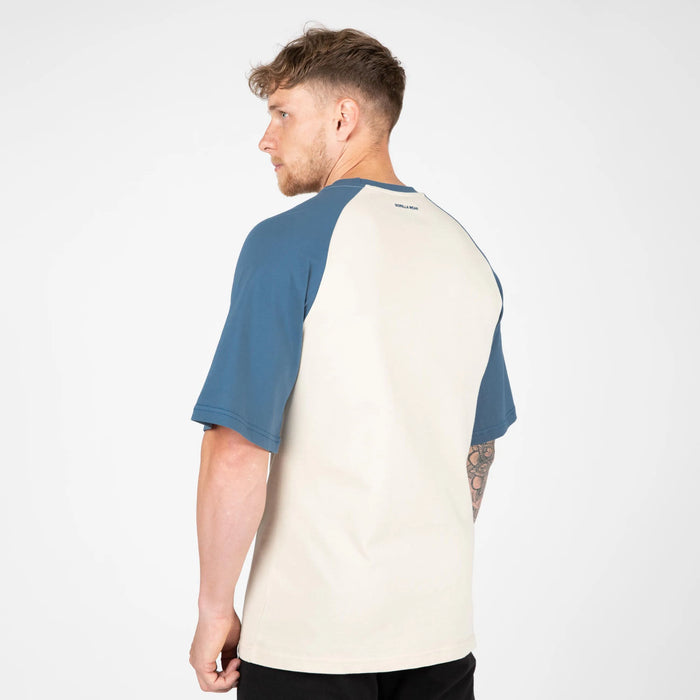 Gorilla Wear Logan Oversized T-Shirt, beige/blue
