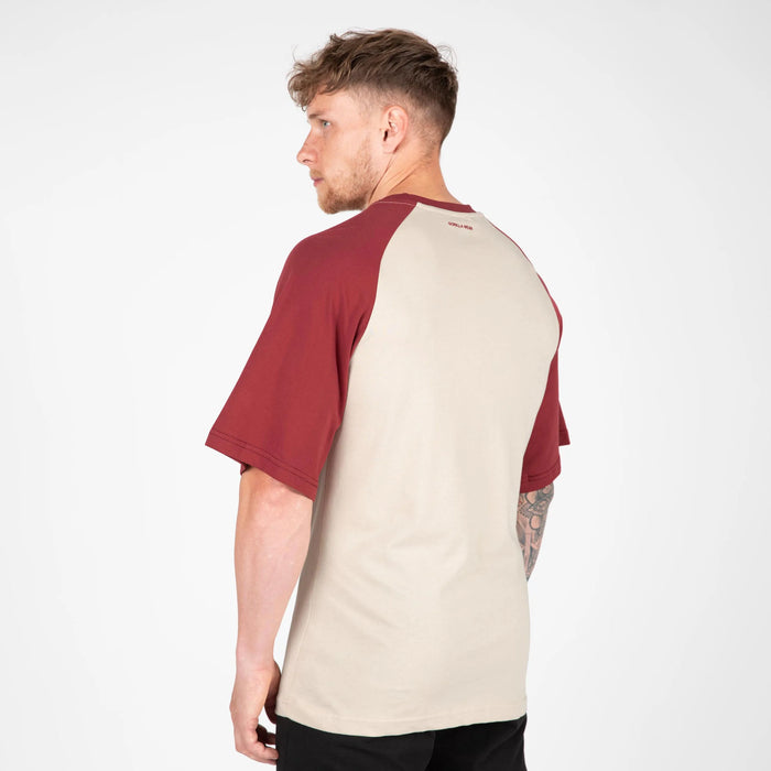Gorilla Wear Logan Oversized T-Shirt, beige/red