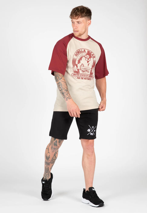 Gorilla Wear Logan Oversized T-Shirt, beige/red