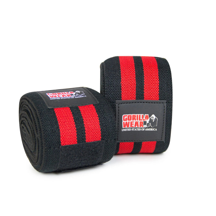 Gorilla Wear Knee Wraps 2 m, black/red