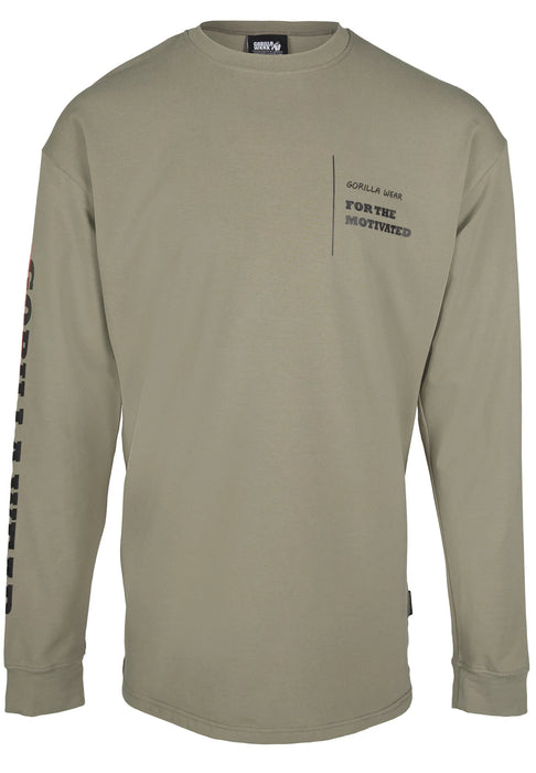 Gorilla Wear Boise Oversized Long Sleeve t shirt, army green