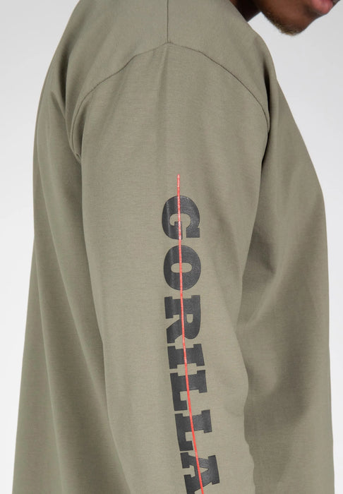 Gorilla Wear Boise Oversized Long Sleeve t shirt, army green