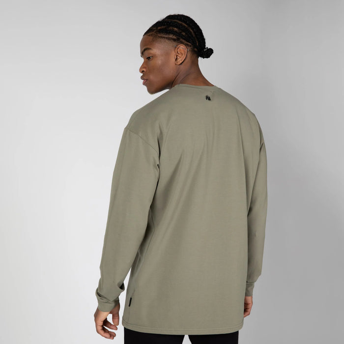 Gorilla Wear Boise Oversized Long Sleeve t shirt, army green