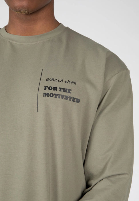 Gorilla Wear Boise Oversized Long Sleeve t shirt, army green