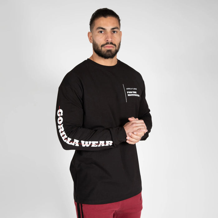 Gorilla Wear Boise Oversized Long Sleeve t shirt, black