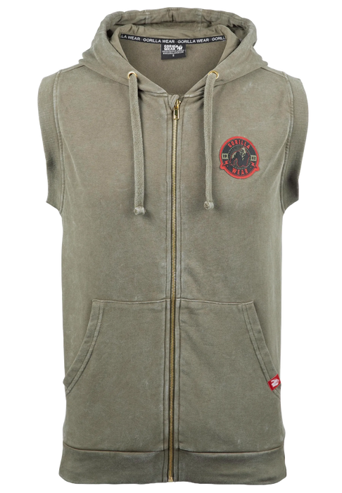 Gorilla Wear Silverdale Sleeveless Hoodie, army green