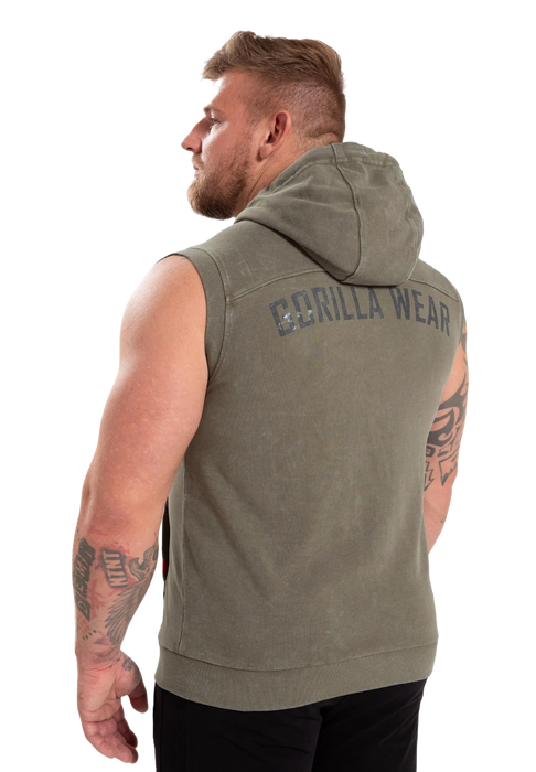 Gorilla Wear Silverdale Sleeveless Hoodie, army green