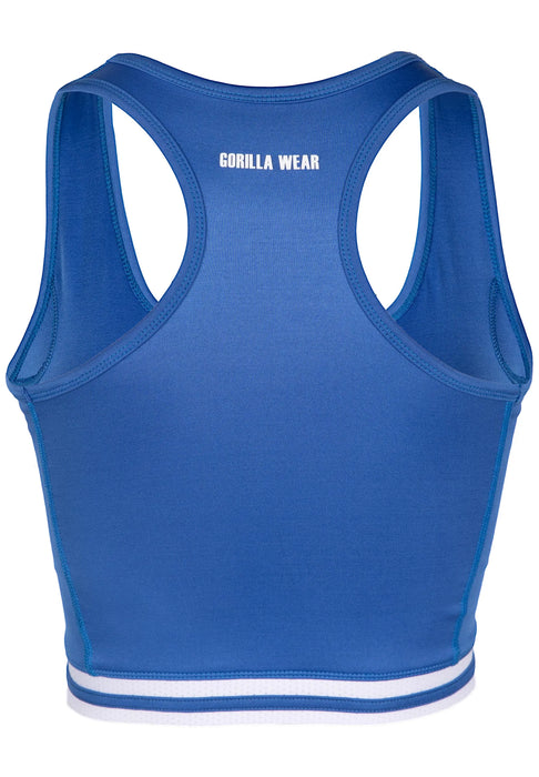 Gorilla Wear Mesa Zip Front Crop Top/träningstopp, blue