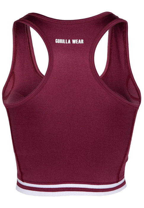 Gorilla wear Mesa Zip Front Crop Top/träningstopp, burgundy red
