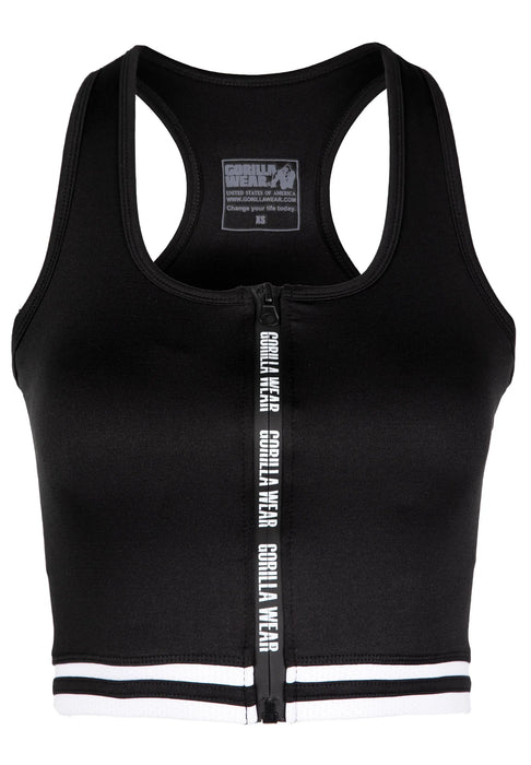 Gorilla Wear Mesa Zip Front Crop Top/träningstopp, black