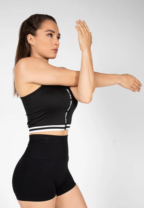Gorilla Wear Mesa Zip Front Crop Top/träningstopp, black