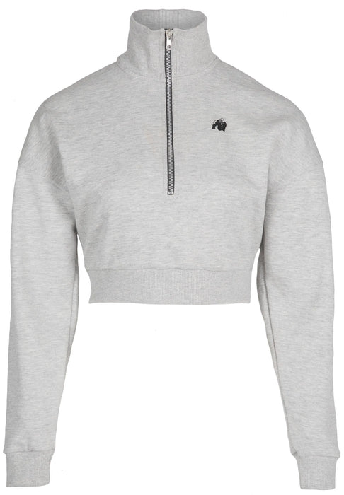 Gorilla Wear Ocala Cropped Half-Zip Sweatshirt/Träningströja, grey