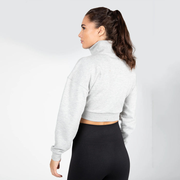 Gorilla Wear Ocala Cropped Half-Zip Sweatshirt/Träningströja, grey