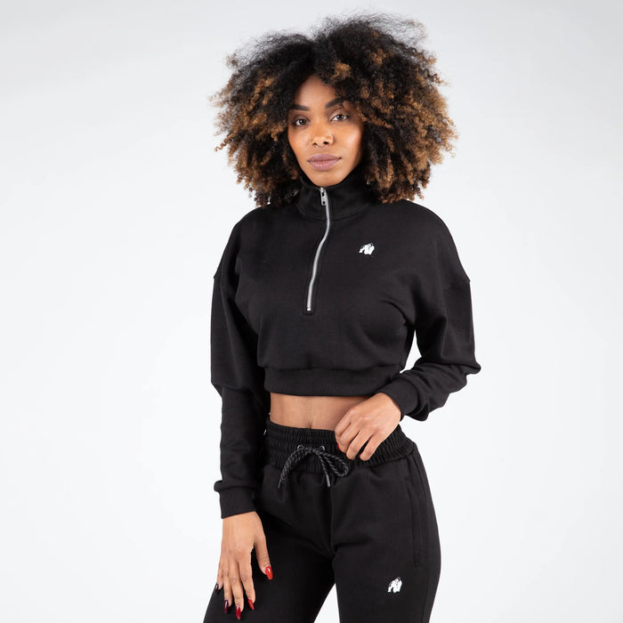 Gorilla Wear Ocala Cropped Half-Zip Sweatshirt/Träningströja, black