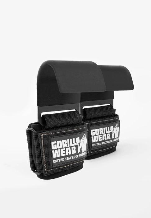 Gorilla Wear Weight Lifting Hooks, black/white