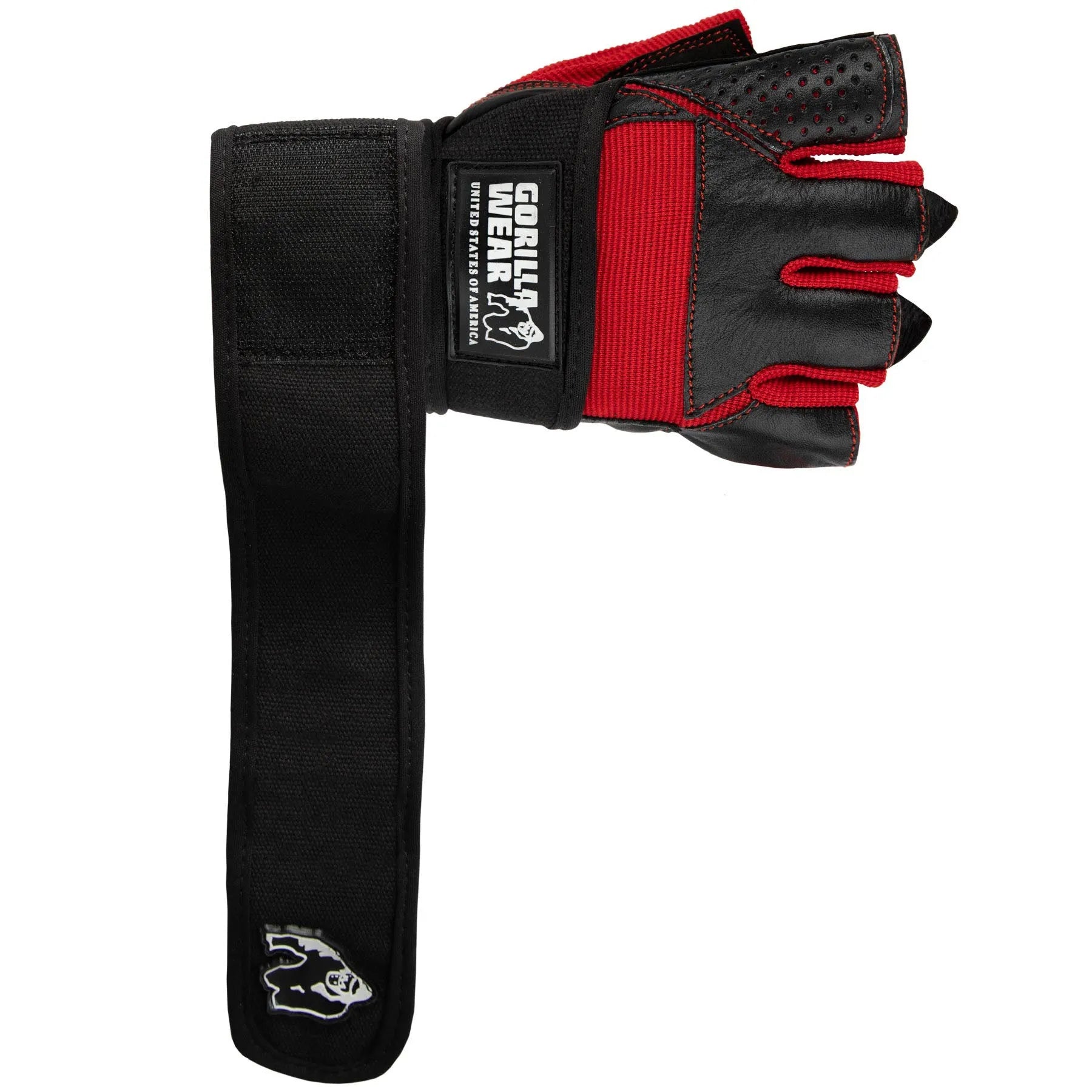 Gorilla Wear Dallas Wrist Wraps Gloves, black/red