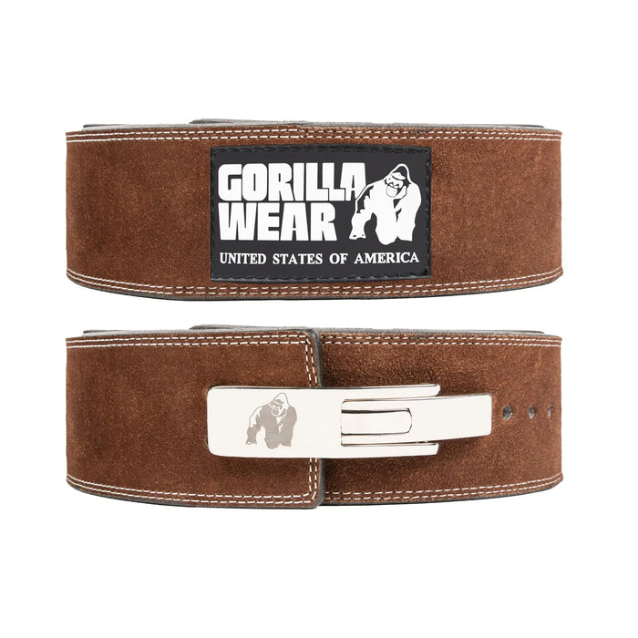 Gorilla Wear 4 Inch Powerlifting Lever Belt, brown