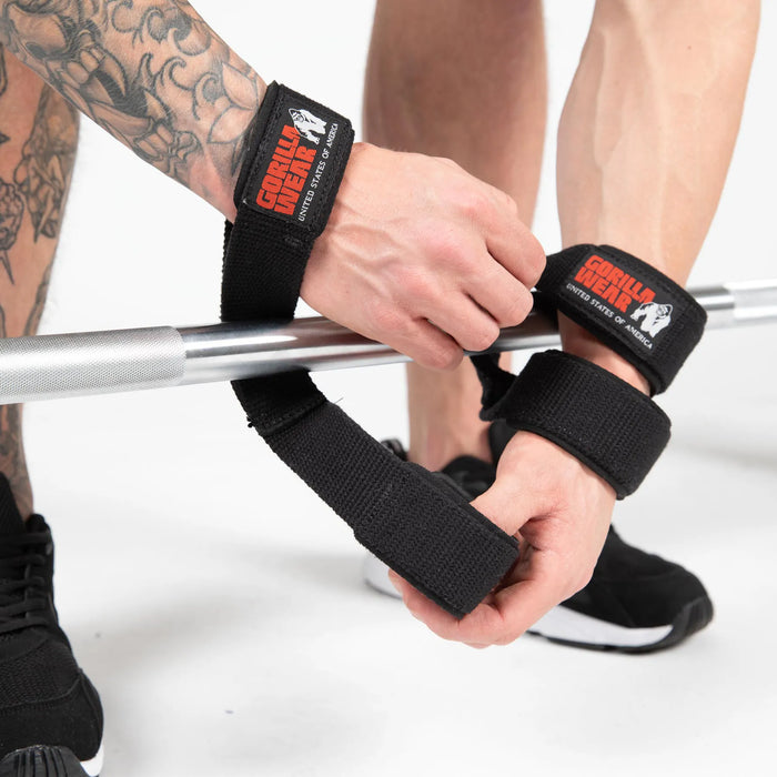 Gorilla Wear Figure 8 Lifting Straps, black