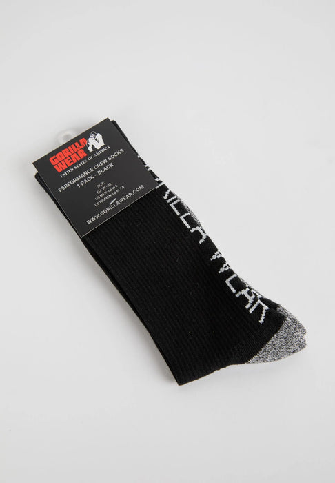 Gorilla Wear Performance Crew Socks, black