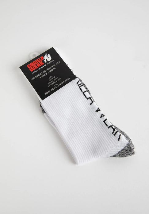 Gorilla Wear Performance Crew Socks, white