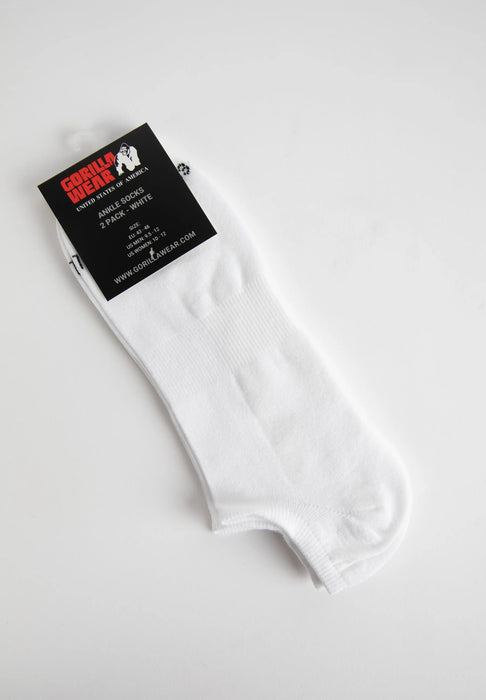 Gorilla Wear Ankle Socks 2-Pack, white