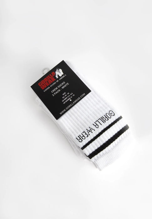Gorilla Wear Crew Socks 2-Pack, white
