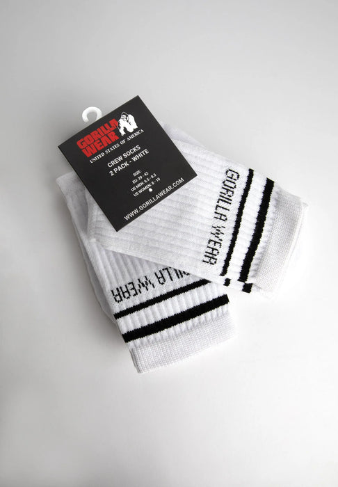 Gorilla Wear Crew Socks 2-Pack, white