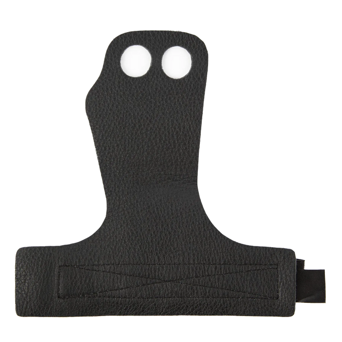 Gorilla Wear 2-Hole Leather Lifting Grips, black