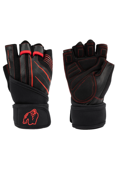 Gorilla Wear Dallas Wrist Wraps Gloves 2.0, black/red