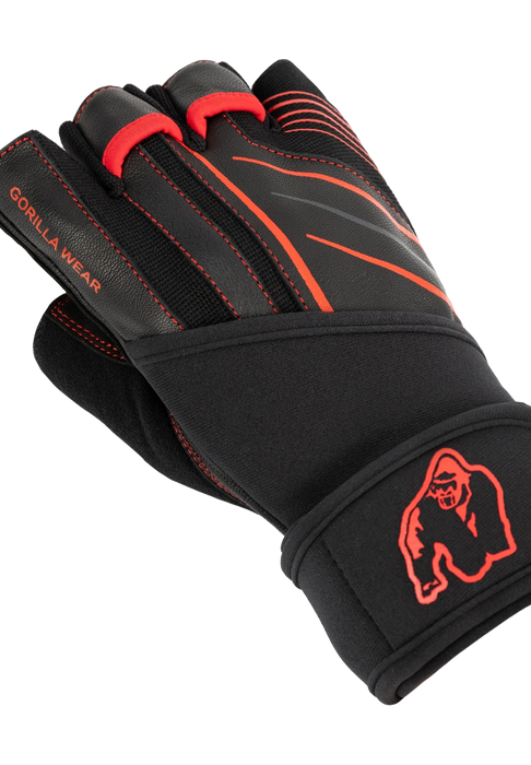 Gorilla Wear Dallas Wrist Wraps Gloves 2.0, black/red