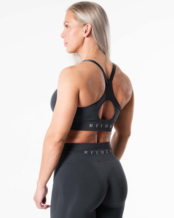 RELODE Prime Scrunch Top/Sport-BH - Mörkgrå