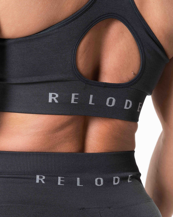 RELODE Prime Scrunch Top/Sport-BH - Mörkgrå