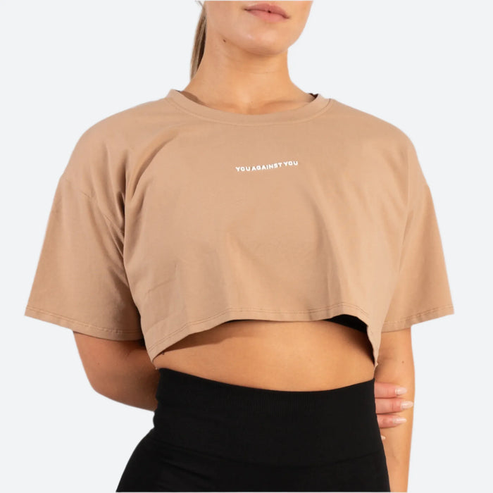 You Against You Elevate Crop Top/Träningstopp - Beige