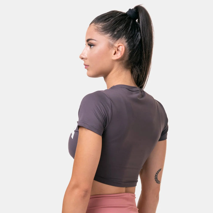 NEBBIA Sporty Crop Top/träningstopp, marron