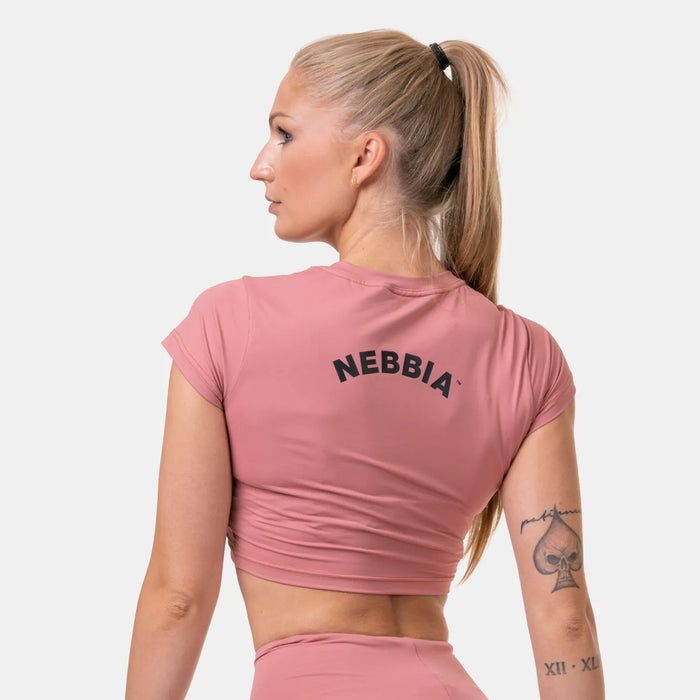 NEBBIA Sporty Crop Top/träningstopp, old rose