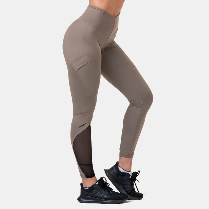 NEBBIA Fit & Smart High Waist Tights/Träningstights, mocha