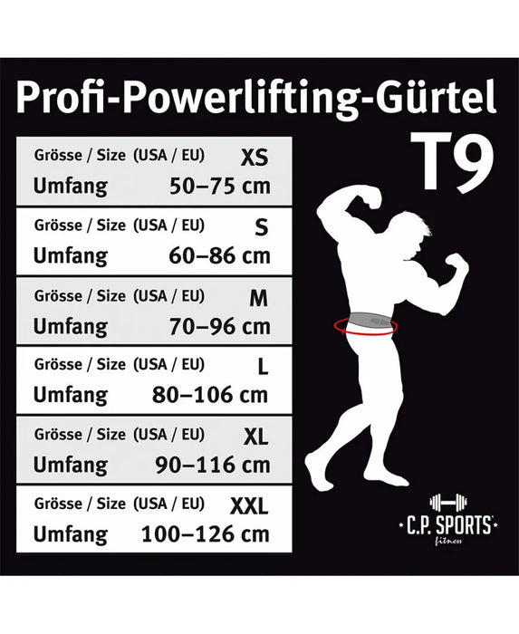 C.P. Sports Powerlifting Lever Belt, black
